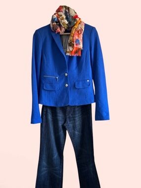 Point Zero Blue Blazer - 100% Cotton